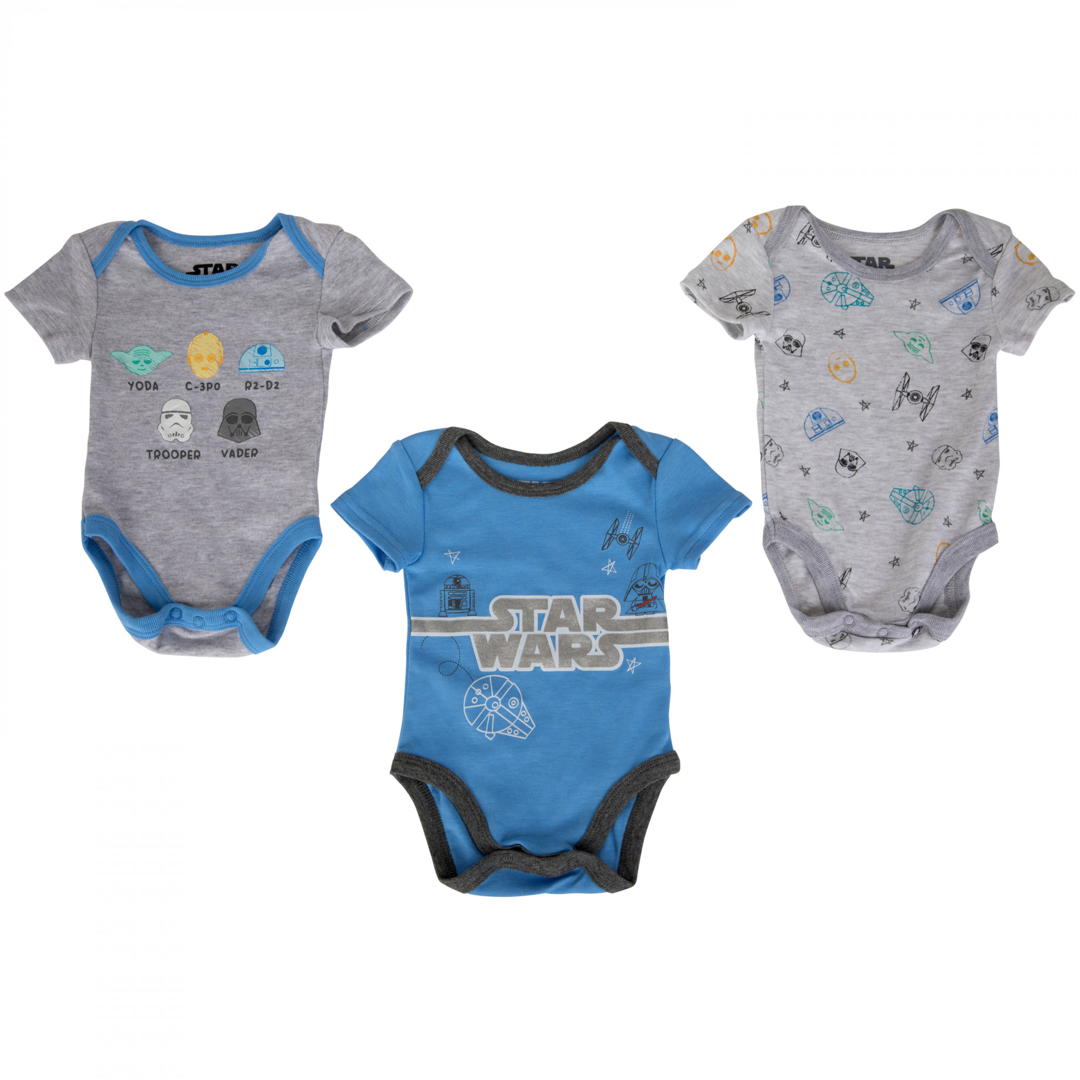 Star Wars Iconic Symbols 3-Pack Infant Bodysuit Set